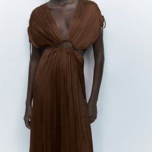 Zara satin effect cut out dress